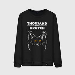 Свитшот хлопковый мужской Thousand Foot Krutch rock cat, цвет: черный