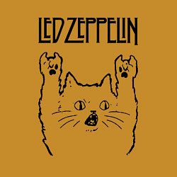 Свитшот хлопковый мужской Led Zeppelin - rock cat, цвет: горчичный — фото 2