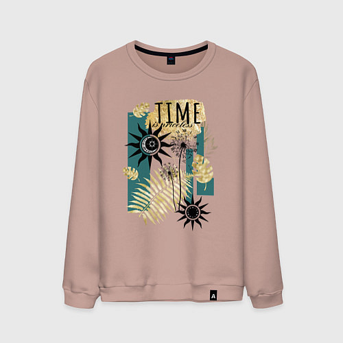 Мужской свитшот С солнцем и луной / Пыльно-розовый – фото 1