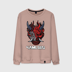 Свитшот хлопковый мужской Samurai logo, цвет: пыльно-розовый