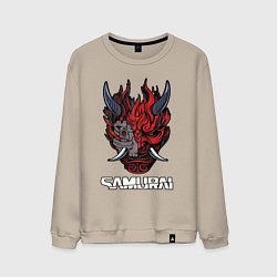 Свитшот хлопковый мужской Samurai logo, цвет: миндальный