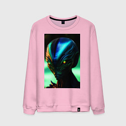 Свитшот хлопковый мужской Пришелец UFO, цвет: светло-розовый