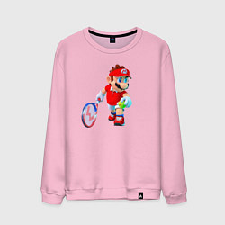 Свитшот хлопковый мужской Марио играет, цвет: светло-розовый