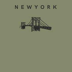 Свитшот хлопковый мужской Бруклинский мост, цвет: авокадо — фото 2