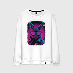 Свитшот хлопковый мужской Neon Rabbit Style, цвет: белый