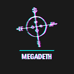 Свитшот хлопковый мужской Megadeth glitch rock, цвет: черный — фото 2