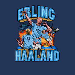 Свитшот хлопковый мужской Эрлинг Холанд Манчестер Сити 9, цвет: тёмно-синий — фото 2