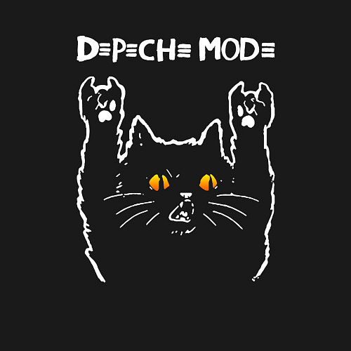 Мужской свитшот Depeche Mode rock cat / Черный – фото 3