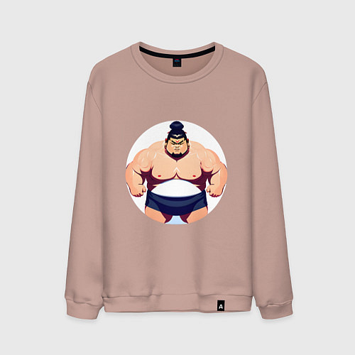 Мужской свитшот Борец сумо / Пыльно-розовый – фото 1