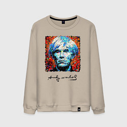 Свитшот хлопковый мужской Andy Warhol - celebrity, цвет: миндальный