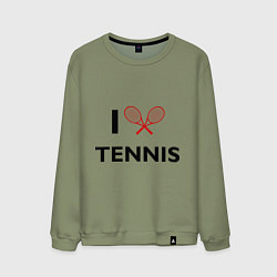 Свитшот хлопковый мужской I Love Tennis, цвет: авокадо