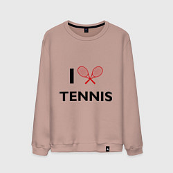 Свитшот хлопковый мужской I Love Tennis, цвет: пыльно-розовый