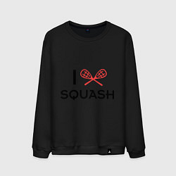 Свитшот хлопковый мужской I Love Squash, цвет: черный