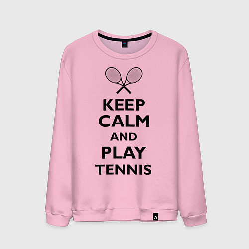 Мужской свитшот Keep Calm & Play tennis / Светло-розовый – фото 1