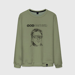 Свитшот хлопковый мужской Godfather black, цвет: авокадо