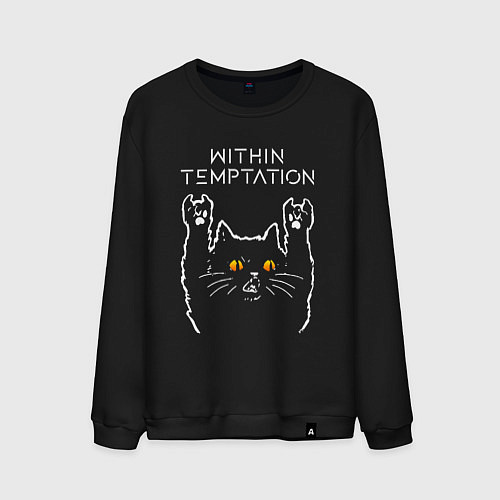 Мужской свитшот Within Temptation rock cat / Черный – фото 1