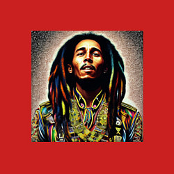 Свитшот хлопковый мужской Боб Марли в кислотном мундире, цвет: красный — фото 2