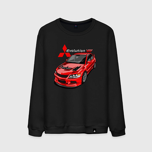 Мужской свитшот Lancer Evolution 8 / Черный – фото 1