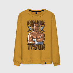 Свитшот хлопковый мужской Iron Mike Tyson Железный Майк Тайсон, цвет: горчичный