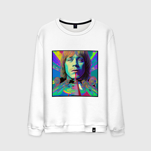 Мужской свитшот Brian Jones Glitch Modern Art / Белый – фото 1