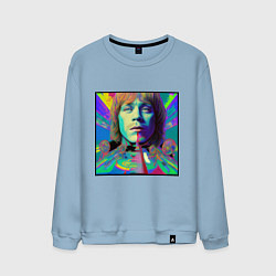 Свитшот хлопковый мужской Brian Jones Glitch Modern Art, цвет: мягкое небо