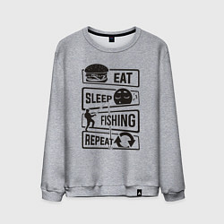 Мужской свитшот Eat sleep fishing repeat