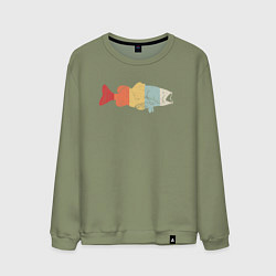 Свитшот хлопковый мужской Color fish, цвет: авокадо