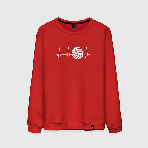 Мужской свитшот Сердце волейболиста / Красный – фото 1