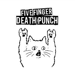 Свитшот хлопковый мужской Five Finger Death Punch - rock cat, цвет: белый — фото 2