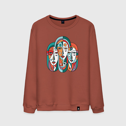 Мужской свитшот Три сестры / Кирпичный – фото 1