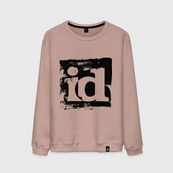 Свитшот хлопковый мужской ID software logo, цвет: пыльно-розовый