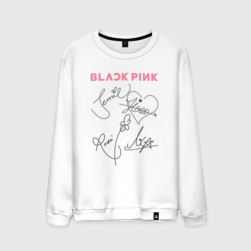 Мужской свитшот Blackpink автограф / Белый – фото 1