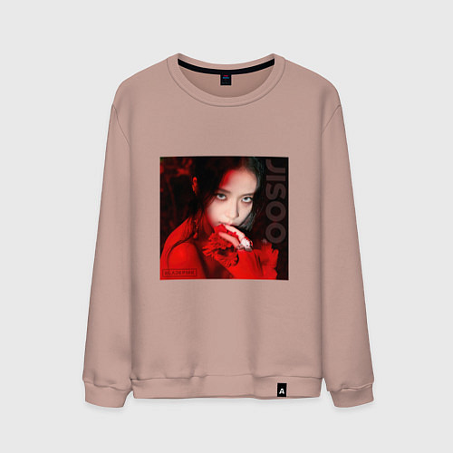 Мужской свитшот Blackpink Jisoo in red / Пыльно-розовый – фото 1