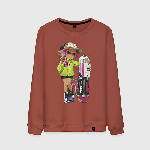 Мужской свитшот Inkling girl / Кирпичный – фото 1