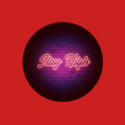 Свитшот хлопковый мужской Stay high неон, цвет: красный — фото 2