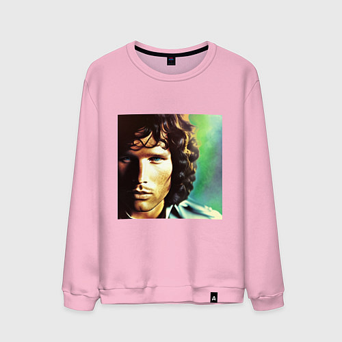 Мужской свитшот Jim Morrison One eye Digital Art / Светло-розовый – фото 1