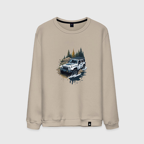 Мужской свитшот На джипе по России / Миндальный – фото 1