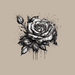 Свитшот хлопковый мужской Роза нарисованная карандашом, цвет: миндальный — фото 2