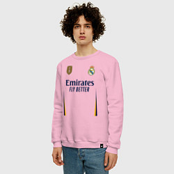 Свитшот хлопковый мужской Лука Модрич ФК Реал Мадрид форма 2324 домашняя, цвет: светло-розовый — фото 2
