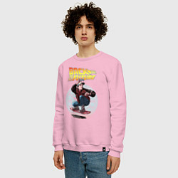 Свитшот хлопковый мужской Marty hoverboard, цвет: светло-розовый — фото 2