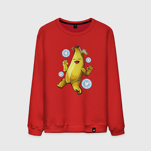Мужской свитшот Банан с В-баксами Фортнайт / Красный – фото 1