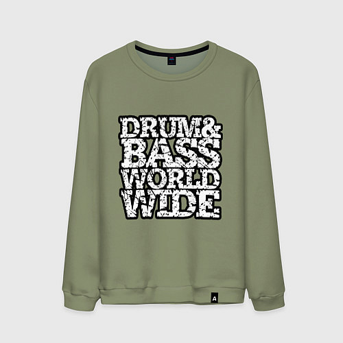Мужской свитшот Drum and bass world wide / Авокадо – фото 1