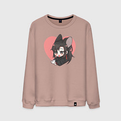 Свитшот хлопковый мужской Wei Wuxian heart, цвет: пыльно-розовый