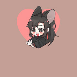 Свитшот хлопковый мужской Wei Wuxian heart, цвет: пыльно-розовый — фото 2