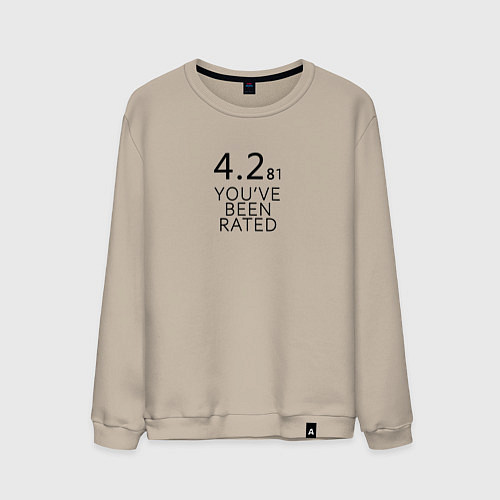 Мужской свитшот Нырок - Черное зеркало / Миндальный – фото 1