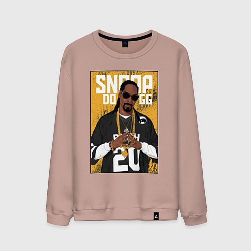 Мужской свитшот Snoop dogg с цепями / Пыльно-розовый – фото 1