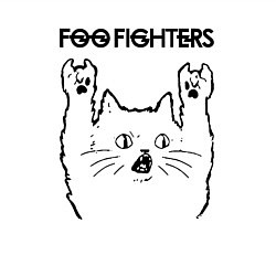 Свитшот хлопковый мужской Foo Fighters - rock cat, цвет: белый — фото 2