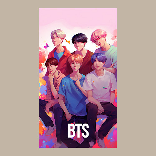 Мужской свитшот BTS art anime style / Миндальный – фото 3