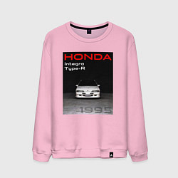 Свитшот хлопковый мужской Honda Integra Type-R обложка, цвет: светло-розовый
