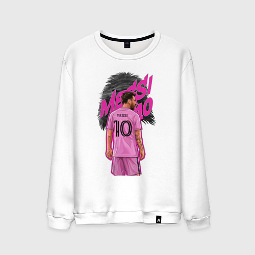 Мужской свитшот Лионель Месси Интер Майами 10 / Белый – фото 1